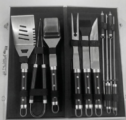 10-Piece BBQ Tool Set with Aluminum Case