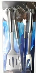3-Piece BBQ Tool Set with Spatula, Fork, & Tong