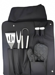 BBQ Apron 6 Piece Grill Set with Tools & Glove
