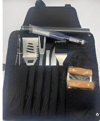 BBQ Apron 10-Piece Grill Tool Set with Stainless Steel Accessories