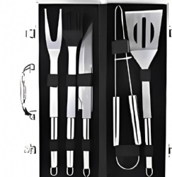 BBQ Grill Tool Set, 5-Piece Stainless Steel Aluminum Case