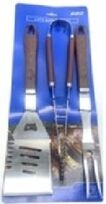 3-Piece BBQ Tool Set - PP Handle Stainless Steel Grill Utensils