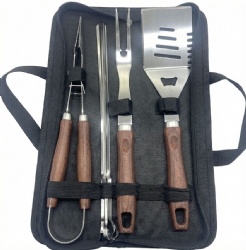 7-Piece BBQ Tool Set with Skewers - Stainless Steel Grill Utensils in Oxford Bag