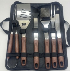 6-Piece BBQ Tool Set Stainless Steel Grilling Utensils with Bag