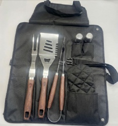 6-Piece BBQ Tool Set with Apron & Grill Utensils