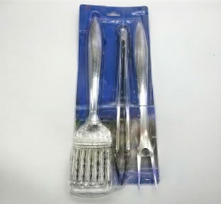 3-Piece 410 Stainless Steel BBQ Tool Set