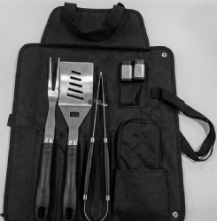 6-Piece BBQ Apron Tool Set with Stainless Steel Grilling Accessories
