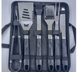 6-Piece BBQ Tool Set with Oxford Case - Stainless Steel Grill Accessories