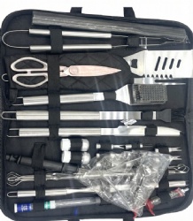 BBQ Tool Set 30 Piece Stainless Steel Grilling Kit with Tong, Spatula, Brushes, Skewers & More