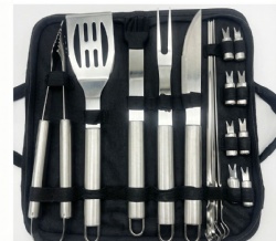 BBQ Tools Set - 18 Piece Stainless Steel Grilling Kit with Carrying Case