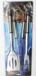 Stainless Steel BBQ Tool Set with Spatula, Fork & Tong